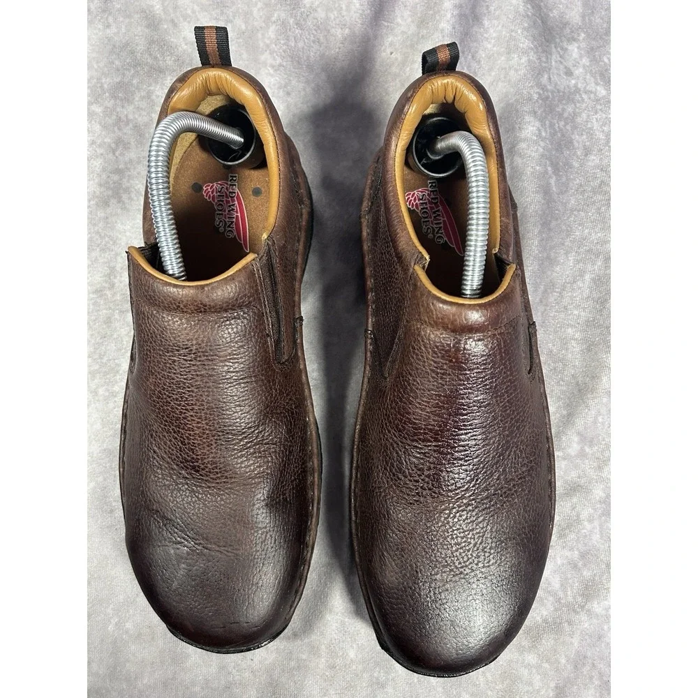 Red Wing Shoes Men's 9 Brown Leather Slip On Work Shoes Oil Slip Resistant